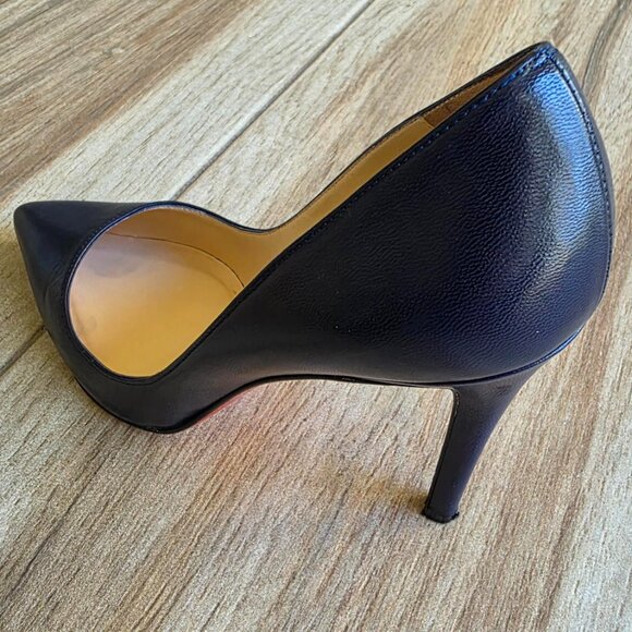 Christian Louboutin Pigalle Navy Blue Leather 100mm Pump Shoes Eur. 35.5 - Picture 7 of 14